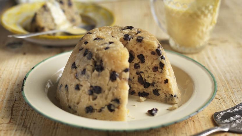 Spotted dick and custard